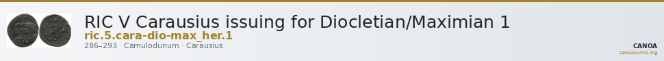 RIC V Carausius issuing for Diocletian/Maximian 1 — CANOA