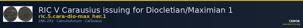 RIC V Carausius issuing for Diocletian/Maximian 1 — CANOA