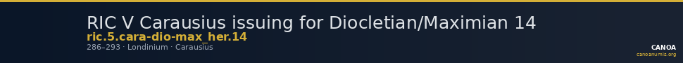 RIC V Carausius issuing for Diocletian/Maximian 14 — CANOA