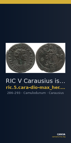 RIC V Carausius issuing for Diocletian/Maximian 20 — CANOA