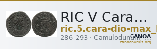 RIC V Carausius issuing for Diocletian/Maximian 20 — CANOA