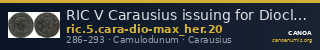 RIC V Carausius issuing for Diocletian/Maximian 20 — CANOA