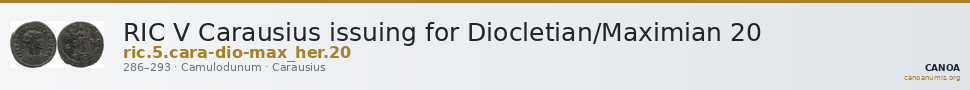 RIC V Carausius issuing for Diocletian/Maximian 20 — CANOA