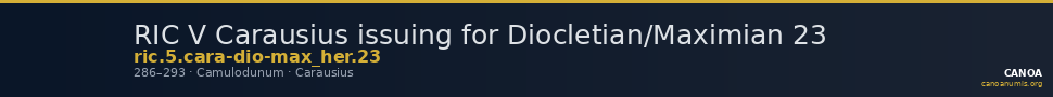 RIC V Carausius issuing for Diocletian/Maximian 23 — CANOA