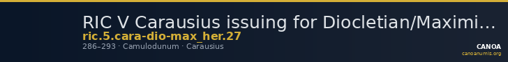 RIC V Carausius issuing for Diocletian/Maximian 27 — CANOA