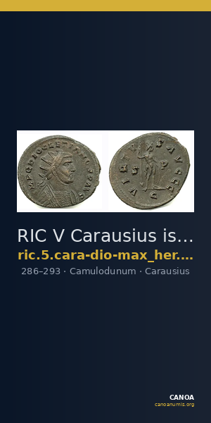 RIC V Carausius issuing for Diocletian/Maximian 30 — CANOA