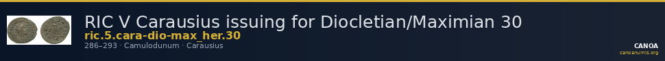 RIC V Carausius issuing for Diocletian/Maximian 30 — CANOA