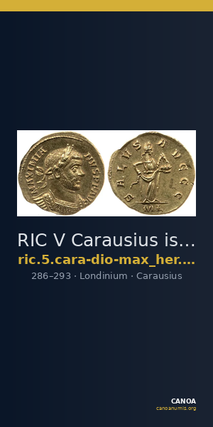 RIC V Carausius issuing for Diocletian/Maximian 32 — CANOA