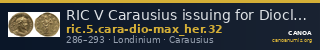 RIC V Carausius issuing for Diocletian/Maximian 32 — CANOA