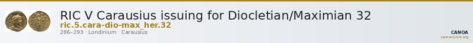 RIC V Carausius issuing for Diocletian/Maximian 32 — CANOA