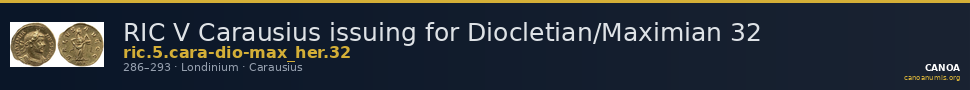 RIC V Carausius issuing for Diocletian/Maximian 32 — CANOA