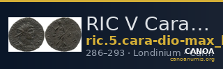 RIC V Carausius issuing for Diocletian/Maximian 34 — CANOA