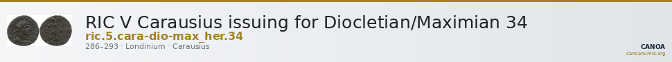 RIC V Carausius issuing for Diocletian/Maximian 34 — CANOA