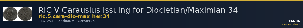 RIC V Carausius issuing for Diocletian/Maximian 34 — CANOA