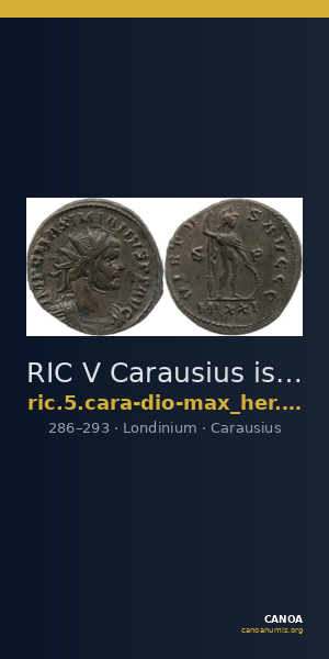 RIC V Carausius issuing for Diocletian/Maximian 39 — CANOA