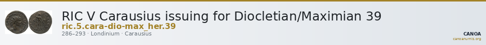 RIC V Carausius issuing for Diocletian/Maximian 39 — CANOA
