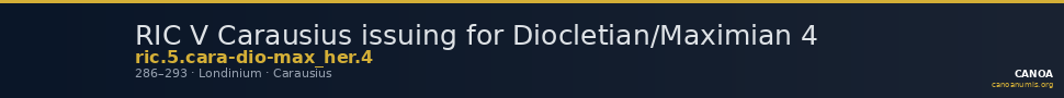 RIC V Carausius issuing for Diocletian/Maximian 4 — CANOA