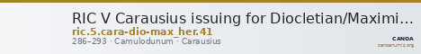 RIC V Carausius issuing for Diocletian/Maximian 41 — CANOA