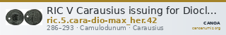 RIC V Carausius issuing for Diocletian/Maximian 42 — CANOA