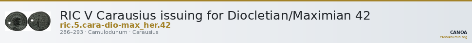 RIC V Carausius issuing for Diocletian/Maximian 42 — CANOA