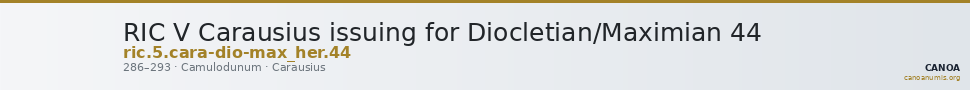 RIC V Carausius issuing for Diocletian/Maximian 44 — CANOA