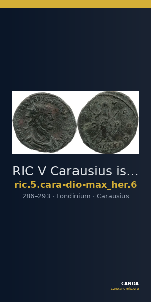RIC V Carausius issuing for Diocletian/Maximian 6 — CANOA