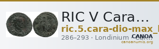 RIC V Carausius issuing for Diocletian/Maximian 6 — CANOA