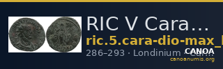RIC V Carausius issuing for Diocletian/Maximian 6 — CANOA