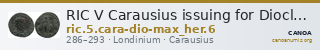 RIC V Carausius issuing for Diocletian/Maximian 6 — CANOA