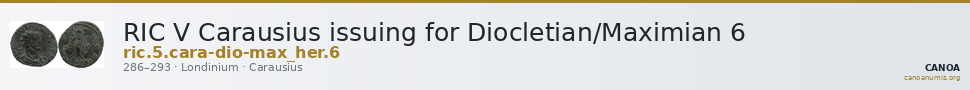 RIC V Carausius issuing for Diocletian/Maximian 6 — CANOA