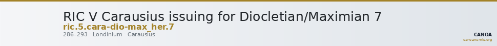 RIC V Carausius issuing for Diocletian/Maximian 7 — CANOA