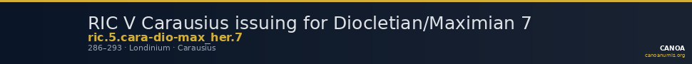 RIC V Carausius issuing for Diocletian/Maximian 7 — CANOA