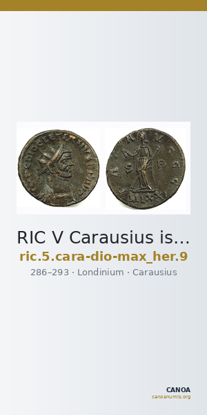 RIC V Carausius issuing for Diocletian/Maximian 9 — CANOA