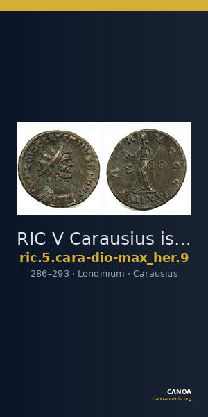 RIC V Carausius issuing for Diocletian/Maximian 9 — CANOA