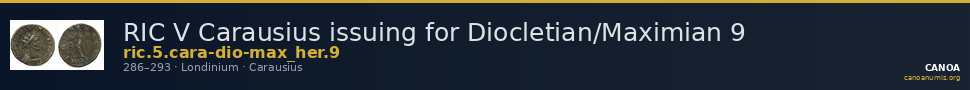 RIC V Carausius issuing for Diocletian/Maximian 9 — CANOA