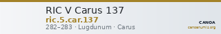 RIC V Carus 137 — CANOA