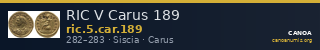 RIC V Carus 189 — CANOA
