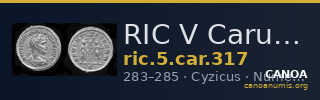 RIC V Carus 317 — CANOA