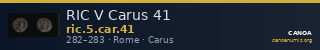 RIC V Carus 41 — CANOA