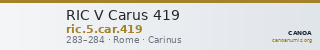 RIC V Carus 419 — CANOA
