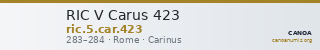 RIC V Carus 423 — CANOA