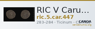 RIC V Carus 447 — CANOA