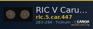 RIC V Carus 447 — CANOA