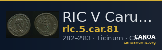 RIC V Carus 81 — CANOA
