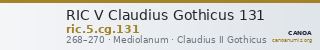 RIC V Claudius Gothicus 131 — CANOA
