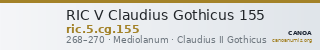 RIC V Claudius Gothicus 155 — CANOA