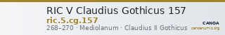 RIC V Claudius Gothicus 157 — CANOA