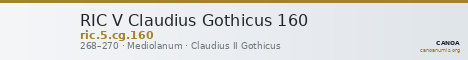 RIC V Claudius Gothicus 160 — CANOA
