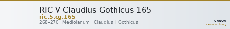 RIC V Claudius Gothicus 165 — CANOA