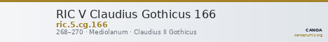 RIC V Claudius Gothicus 166 — CANOA
